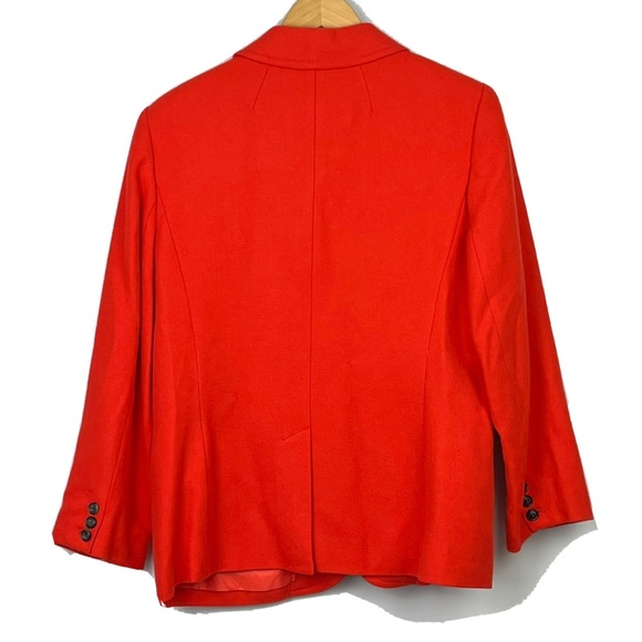New Sussan Womens Jacket Orange Wool Blend Button Office Business Work Size M 12 - Picture 2 of 10